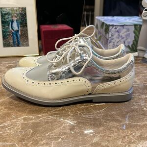 G/Fore Ltd Ed Brogue Gallivanter Silver Sharkskin 9.5 Golf Shoes